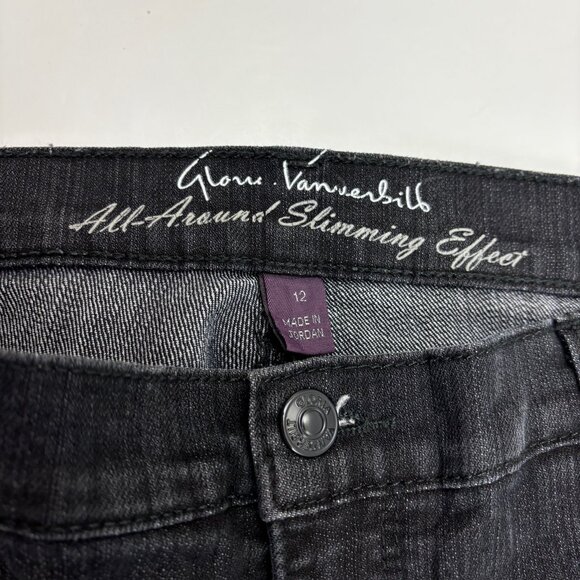 Gloria Vanderbilt Amanda Straight Leg Women's size 12 Black Denim Jeans - Picture 2 of 4